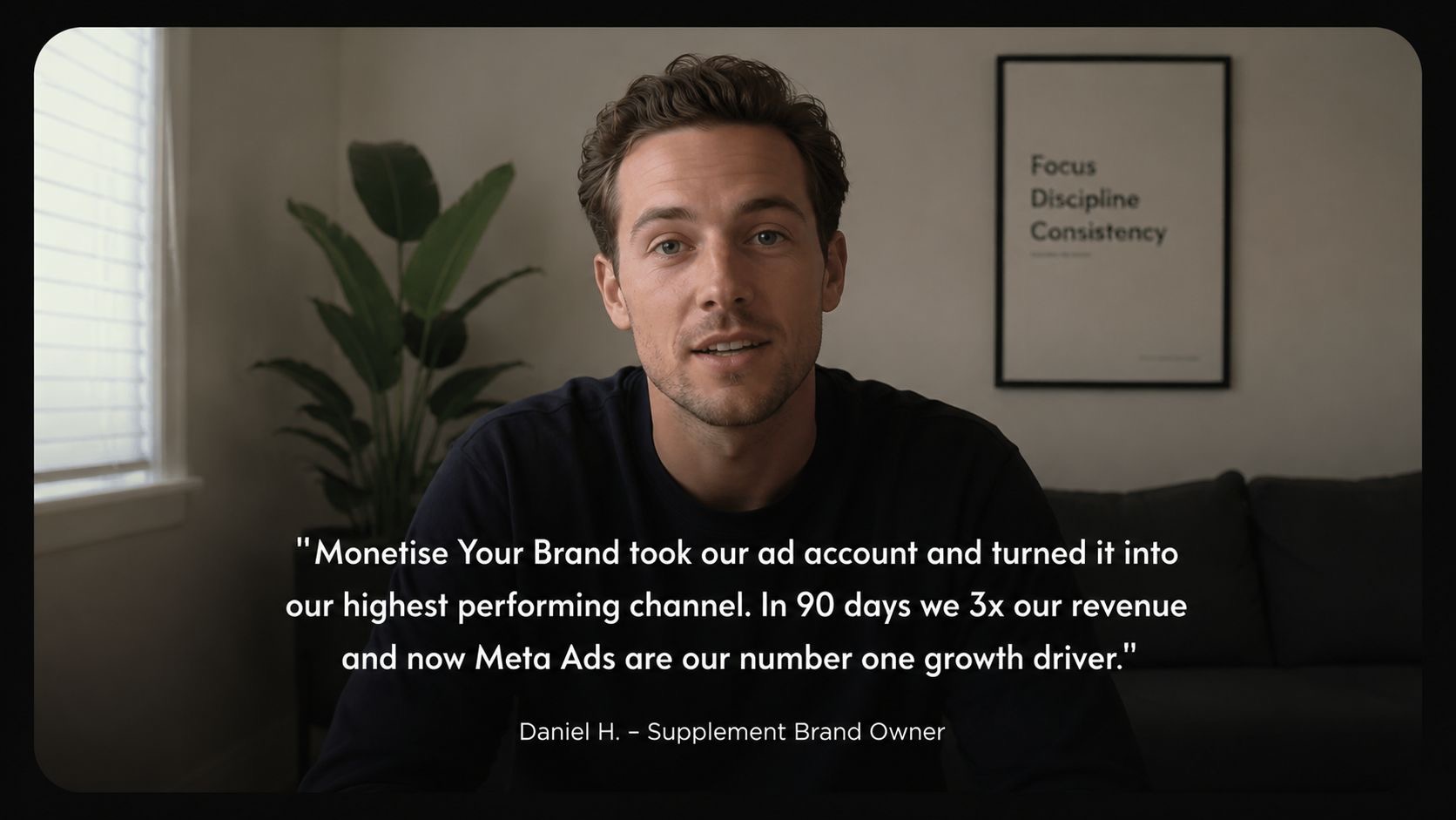 Client testimonial — supplement brand owner